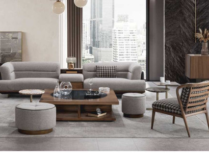 Luxury Sofa Gray Living room Upholstery Textile Three Seater Couch Sofas Couches